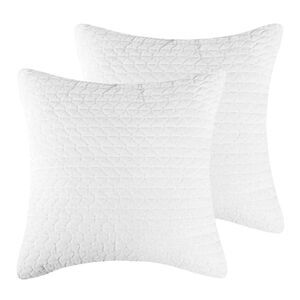 Levtex Home - Velvet Stitch Off-White with White Euro Sham Set o White